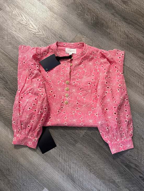 Pomander Place Pink Eyelet Long Sleeve Dress - Picture 4 of 5